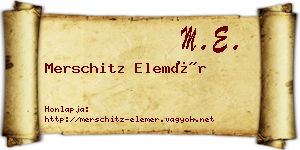 Merschitz Elemér névjegykártya